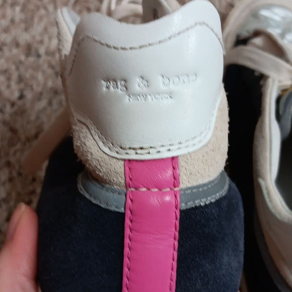 Rag & Bones RB Army High Suede Sneakers In Navy Combo Size 41 - Picture 4 of 8